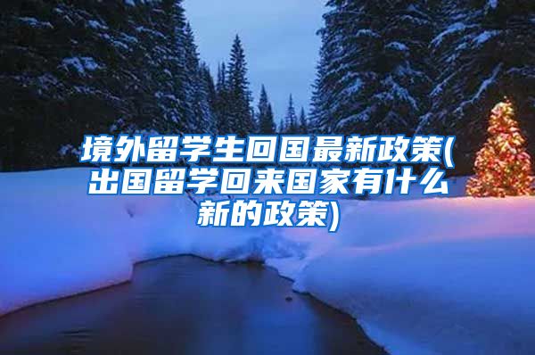 境外留学生回国最新政策(出国留学回来国家有什么新的政策)