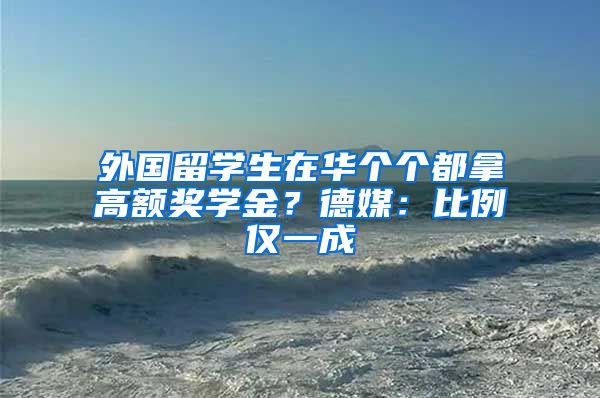 外国留学生在华个个都拿高额奖学金？德媒：比例仅一成