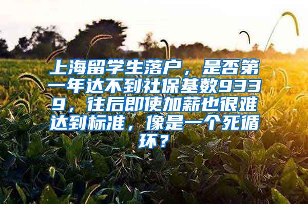 上海留学生落户，是否第一年达不到社保基数9339，往后即使加薪也很难达到标准，像是一个死循环？