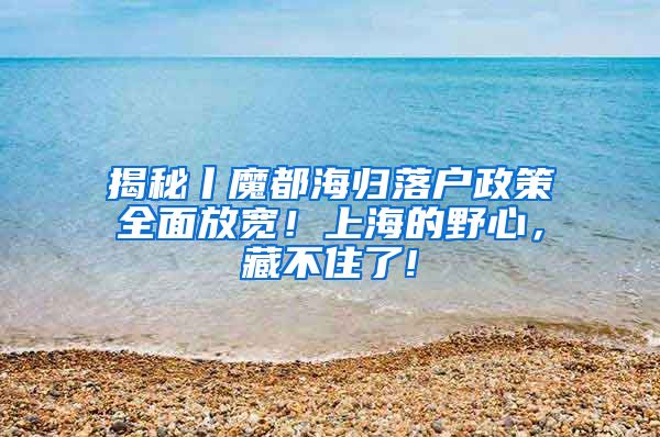揭秘丨魔都海归落户政策全面放宽！上海的野心，藏不住了!