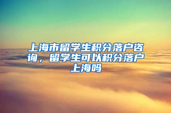 上海市留学生积分落户咨询，留学生可以积分落户上海吗