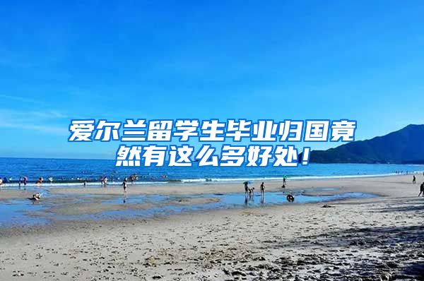 爱尔兰留学生毕业归国竟然有这么多好处！