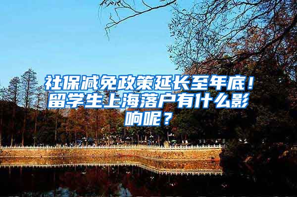 社保减免政策延长至年底！留学生上海落户有什么影响呢？