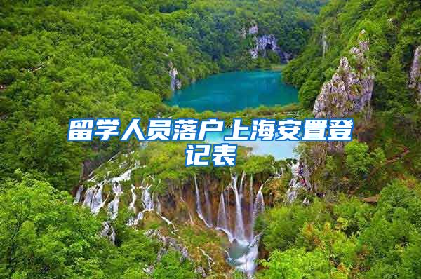 留学人员落户上海安置登记表