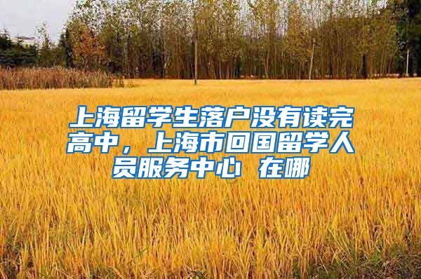 上海留学生落户没有读完高中，上海市回国留学人员服务中心 在哪