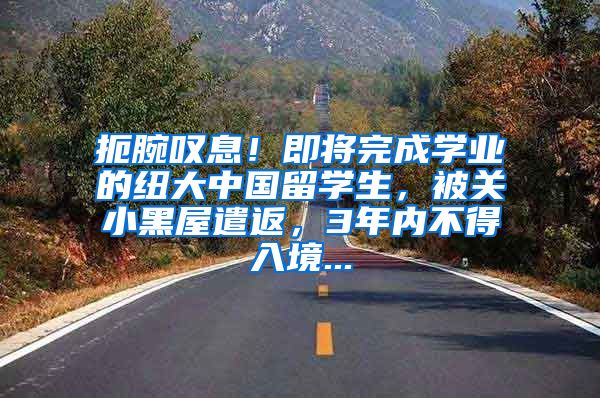 扼腕叹息！即将完成学业的纽大中国留学生，被关小黑屋遣返，3年内不得入境...