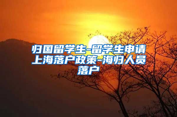 归国留学生-留学生申请上海落户政策-海归人员落户