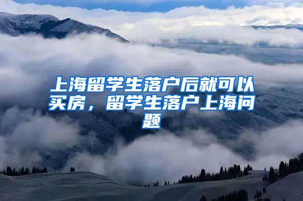 上海留学生落户后就可以买房，留学生落户上海问题