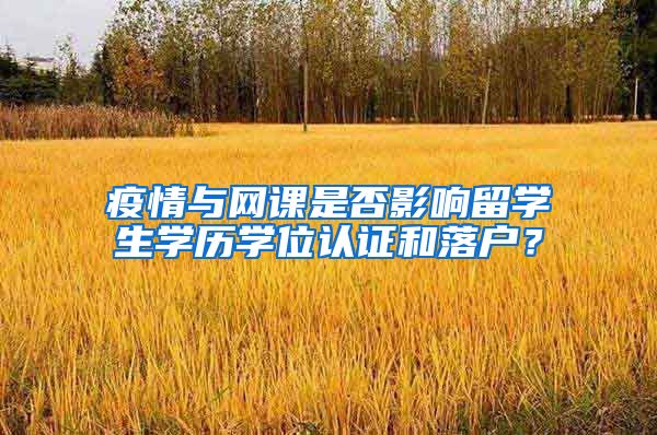 疫情与网课是否影响留学生学历学位认证和落户？
