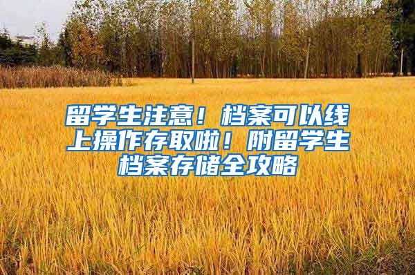 留学生注意！档案可以线上操作存取啦！附留学生档案存储全攻略