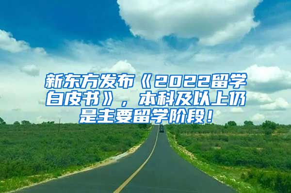 新东方发布《2022留学白皮书》，本科及以上仍是主要留学阶段！