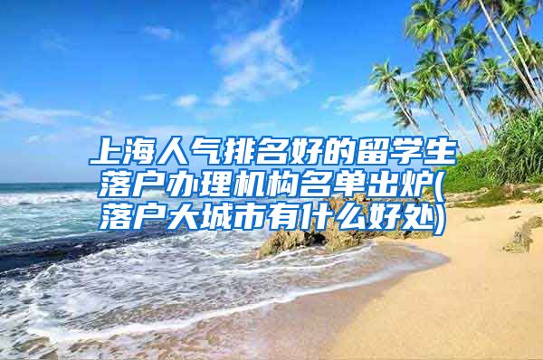 上海人气排名好的留学生落户办理机构名单出炉(落户大城市有什么好处)