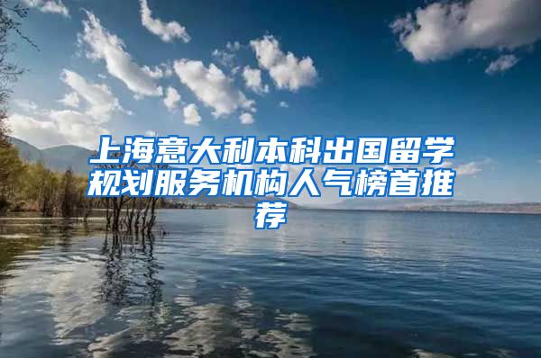 上海意大利本科出国留学规划服务机构人气榜首推荐
