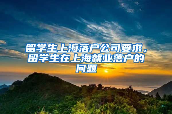 留学生上海落户公司要求，留学生在上海就业落户的问题