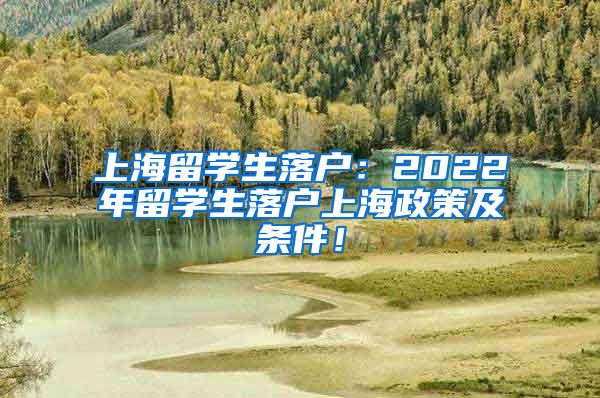 上海留学生落户：2022年留学生落户上海政策及条件！