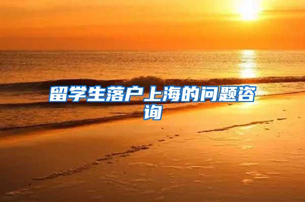 留学生落户上海的问题咨询