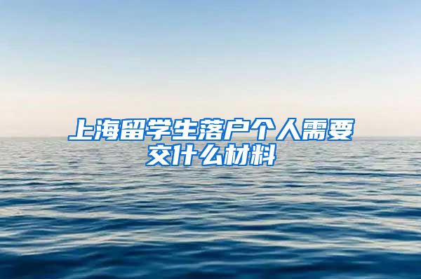 上海留学生落户个人需要交什么材料