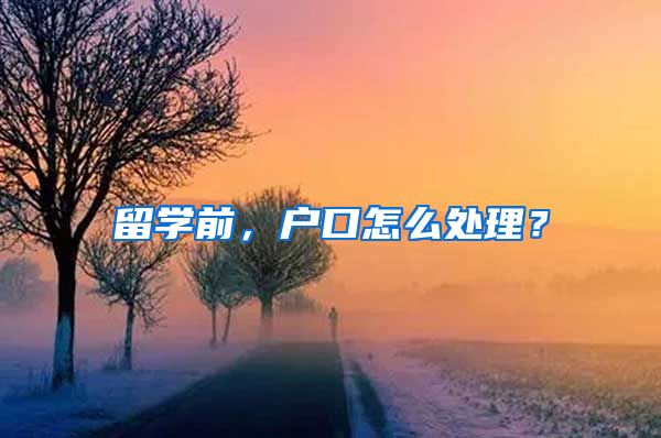 留学前，户口怎么处理？