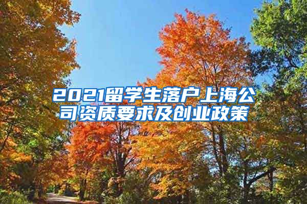 2021留学生落户上海公司资质要求及创业政策