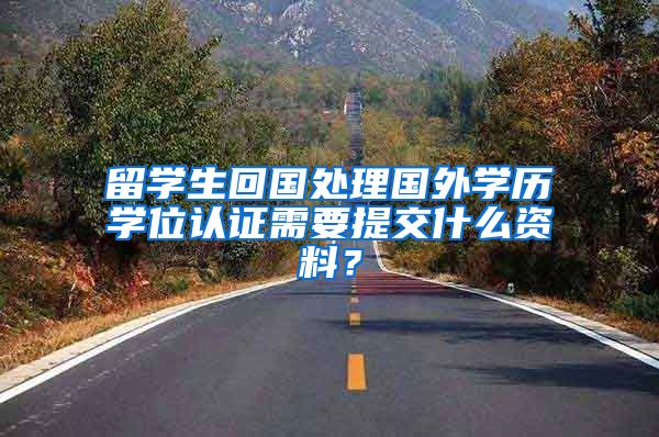 留学生回国处理国外学历学位认证需要提交什么资料？