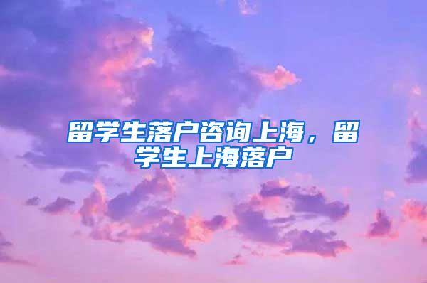 留学生落户咨询上海，留学生上海落户