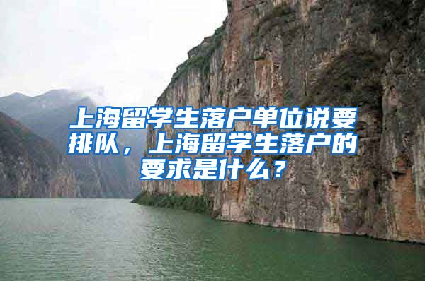上海留学生落户单位说要排队，上海留学生落户的要求是什么？