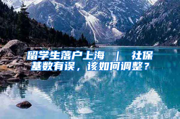 留学生落户上海 ｜ 社保基数有误，该如何调整？
