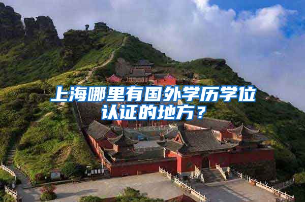 上海哪里有国外学历学位认证的地方？