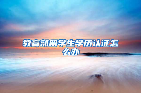 教育部留学生学历认证怎么办