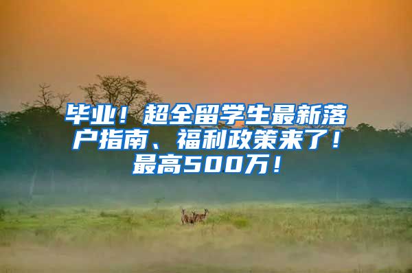 毕业！超全留学生最新落户指南、福利政策来了！最高500万！