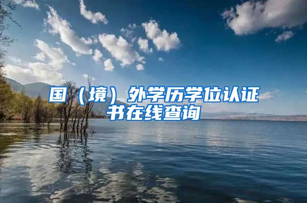 国（境）外学历学位认证书在线查询
