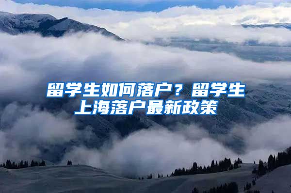留学生如何落户？留学生上海落户最新政策