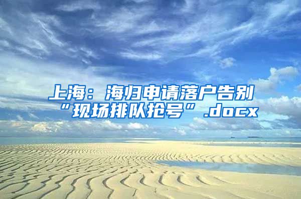 上海：海归申请落户告别“现场排队抢号”.docx