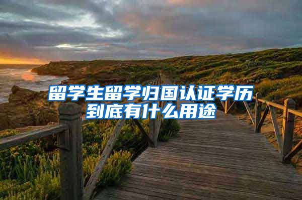 留学生留学归国认证学历到底有什么用途