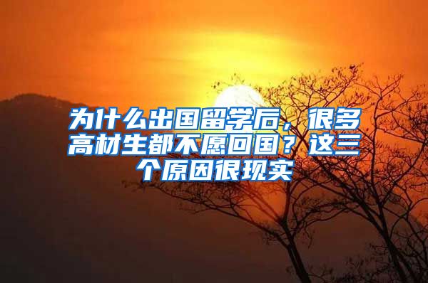 为什么出国留学后，很多高材生都不愿回国？这三个原因很现实