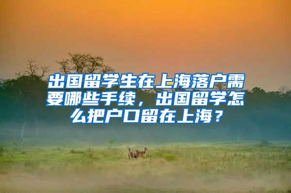 出国留学生在上海落户需要哪些手续，出国留学怎么把户口留在上海？