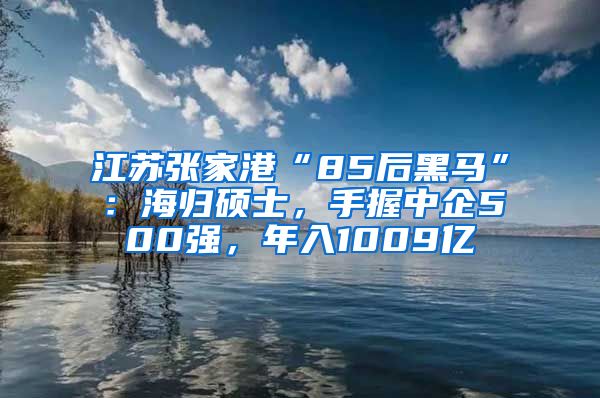 江苏张家港“85后黑马”：海归硕士，手握中企500强，年入1009亿