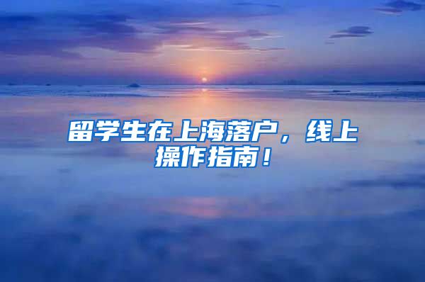 留学生在上海落户，线上操作指南！