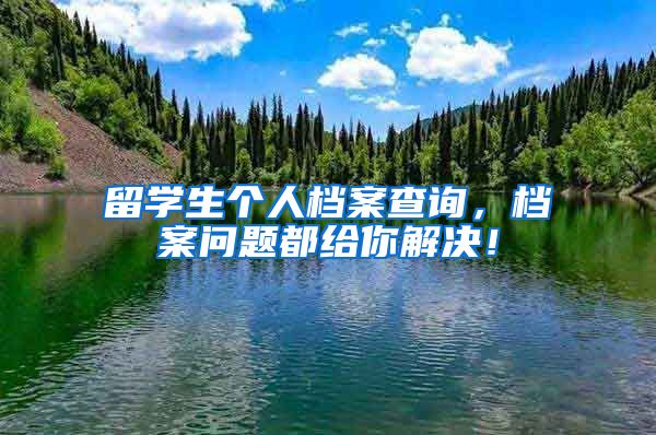 留学生个人档案查询，档案问题都给你解决！