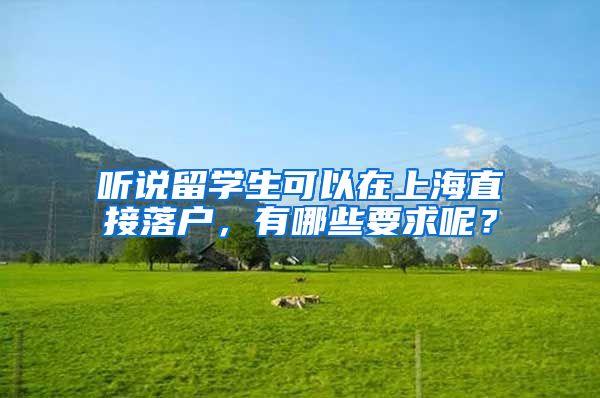 听说留学生可以在上海直接落户，有哪些要求呢？
