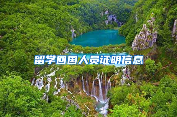 留学回国人员证明信息