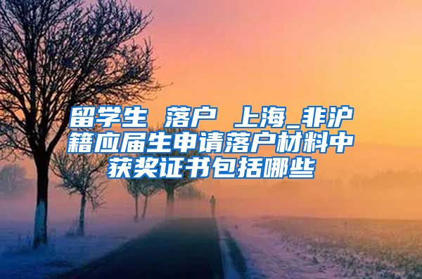 留学生 落户 上海_非沪籍应届生申请落户材料中获奖证书包括哪些