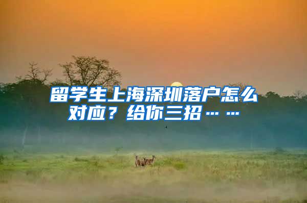 留学生上海深圳落户怎么对应？给你三招……