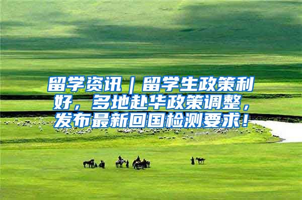 留学资讯｜留学生政策利好，多地赴华政策调整，发布最新回国检测要求！