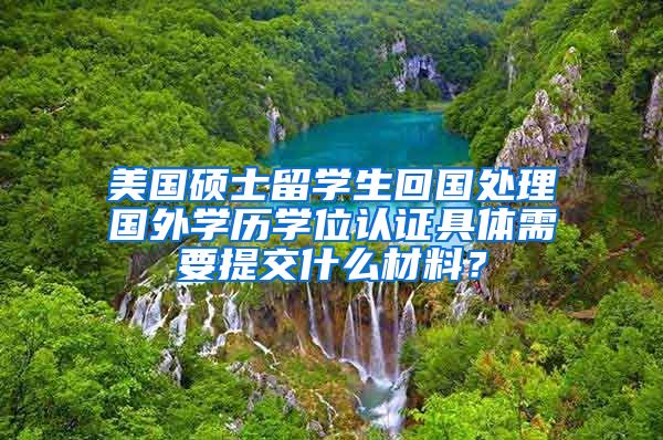 美国硕士留学生回国处理国外学历学位认证具体需要提交什么材料？
