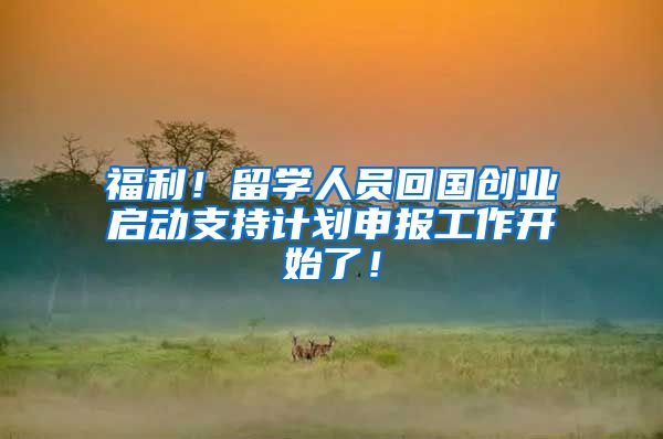 福利！留学人员回国创业启动支持计划申报工作开始了！