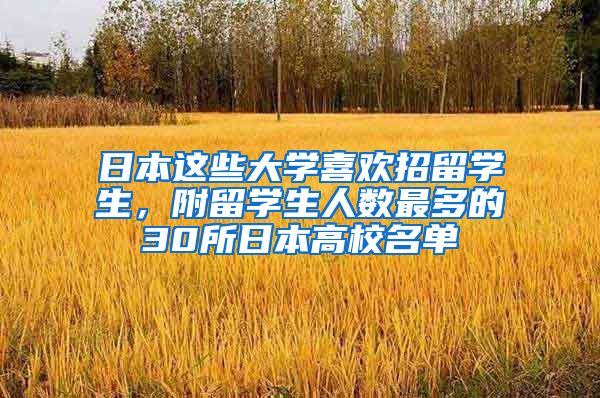 日本这些大学喜欢招留学生，附留学生人数最多的30所日本高校名单