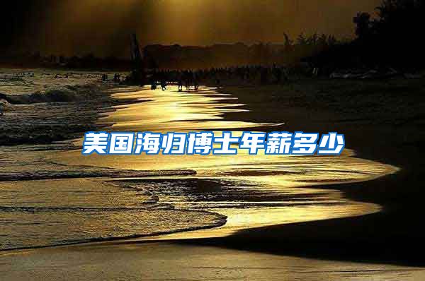 美国海归博士年薪多少