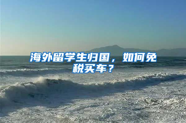 海外留学生归国，如何免税买车？