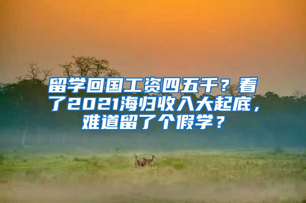 留学回国工资四五千？看了2021海归收入大起底，难道留了个假学？